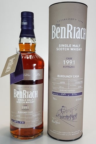 BenRiach 26 y.o. 1991 Batch #15 Cask #6898 Burgundy Cask