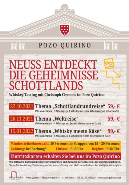 "Whisky meets Käse im Quirinuskeller" 15.01.2022